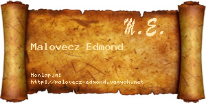 Malovecz Edmond névjegykártya